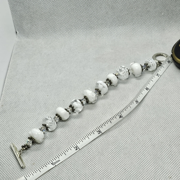White Lampwork Trollbead Bracelet - Picture 9 of 9